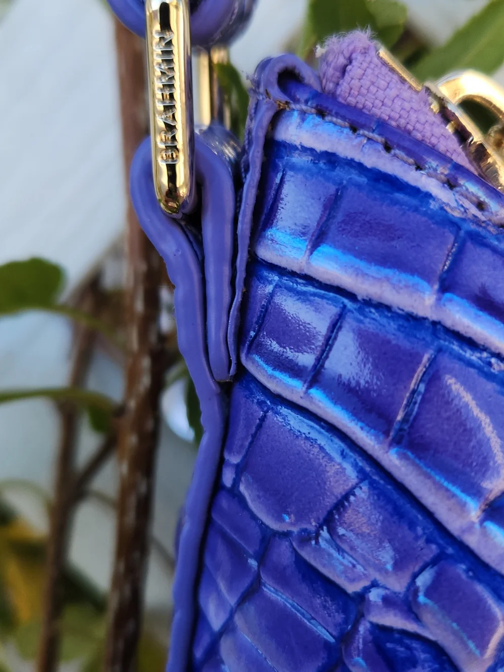 Brahmin Purple Croc-Embossed Crossbody Bag - Women - Picture 6 of 9